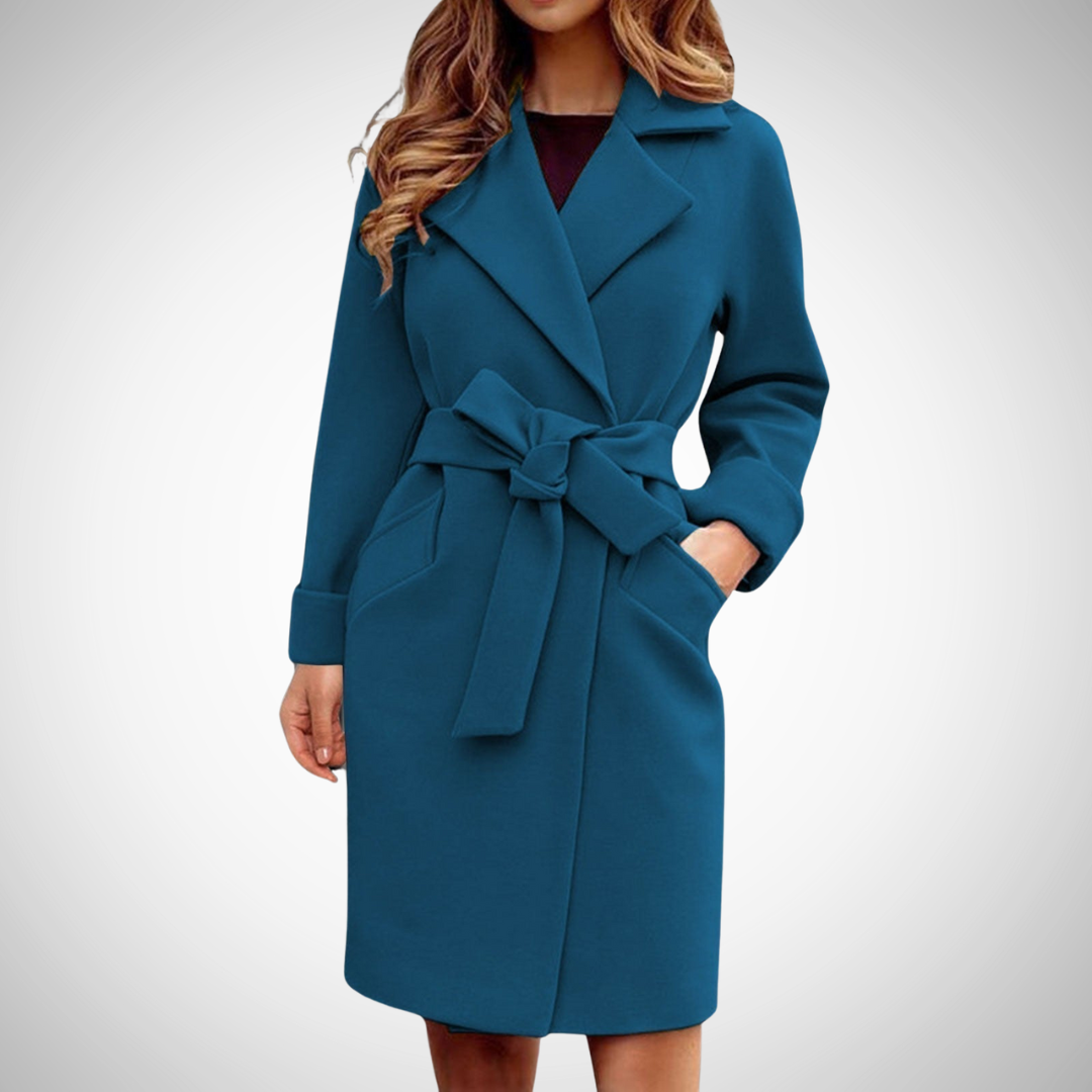 WW | Damen Trenchcoat mit Schlaufenbelt und Breiter Reverskragen