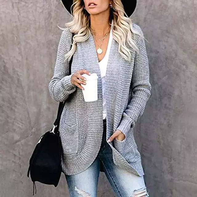 WW | Gestrickte Lässige Strickjacke