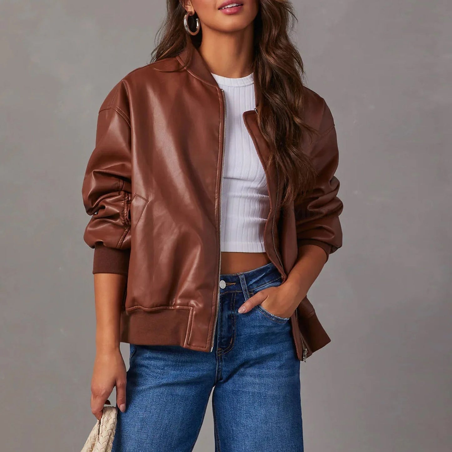 WW | Casual Plus Size Bomber Jacket