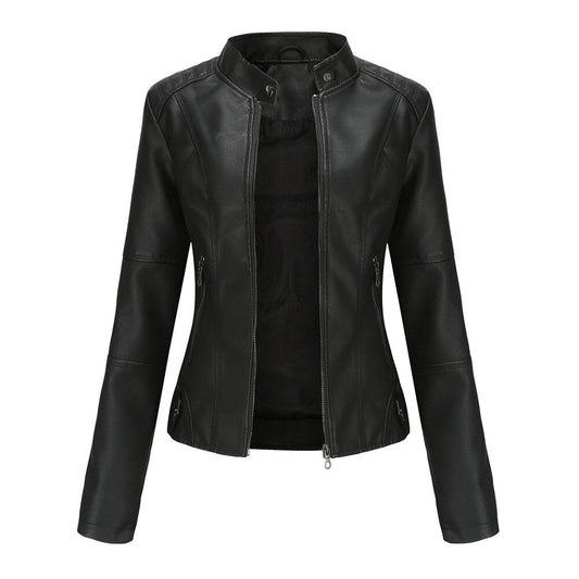 WW - Damen Slim Fit Bikerjacke aus Kunstleder