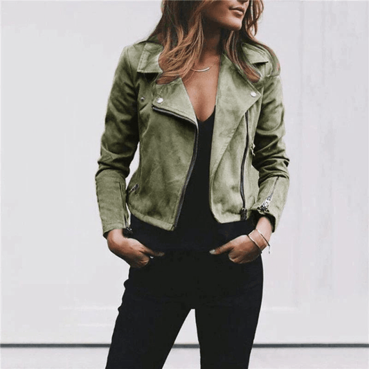 WW | Suede Motorcycle Jacket - Chic & Versatile - Vegan Suede - From Casual to Evening Wear