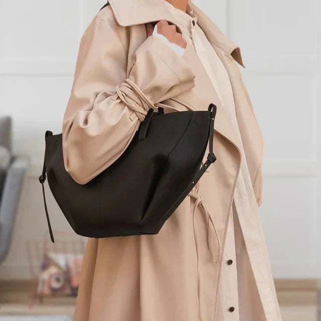 WW | Vintage Faux Leather Shoulder Bag Large Tote Bag