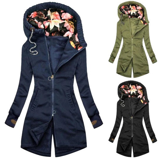WW | Trendy Long Winter Coat with Hood for Women
