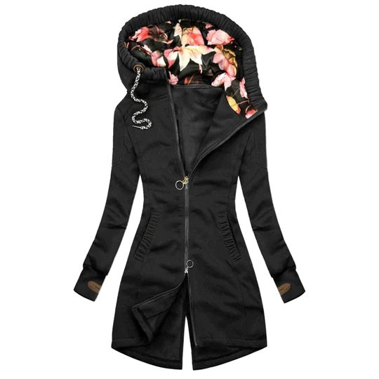 WW | Trendy langer Wintermantel mit Kapuze für Damen