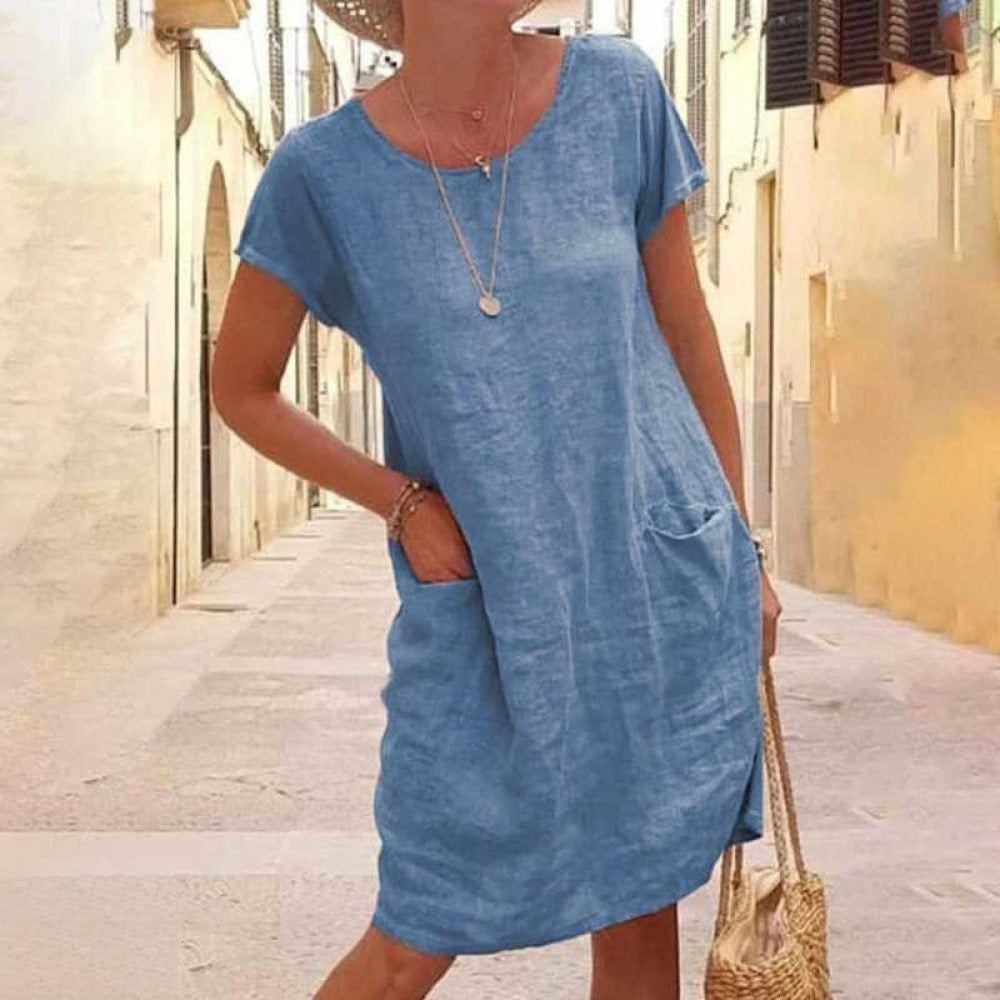 WW | Lässiges Leinenkleid Für Frauen