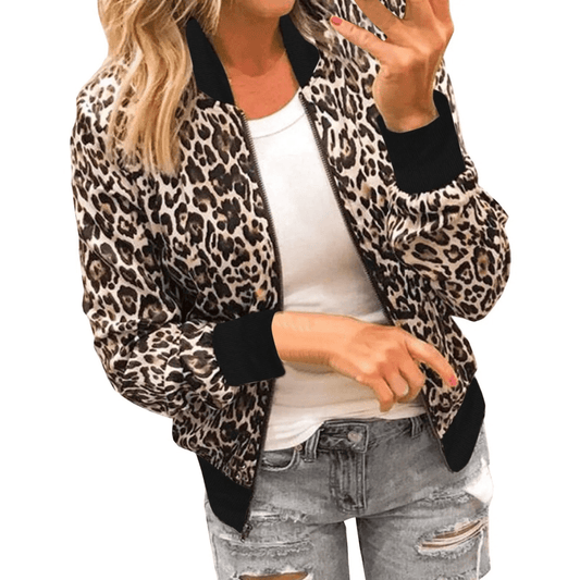 WW | Leopard Print Bomberjacke Für Frauen