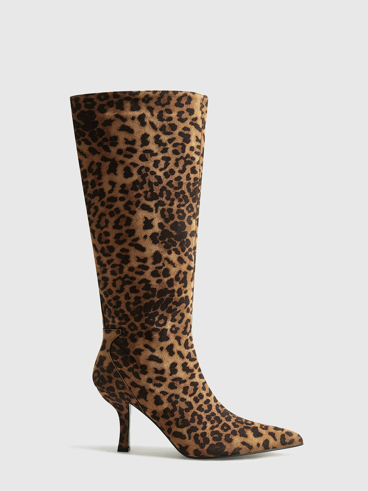 WW | Leopard Print Ankle Boots for Women with Pointed Toe and Mid-Height Heel – Stylish and Comfortable