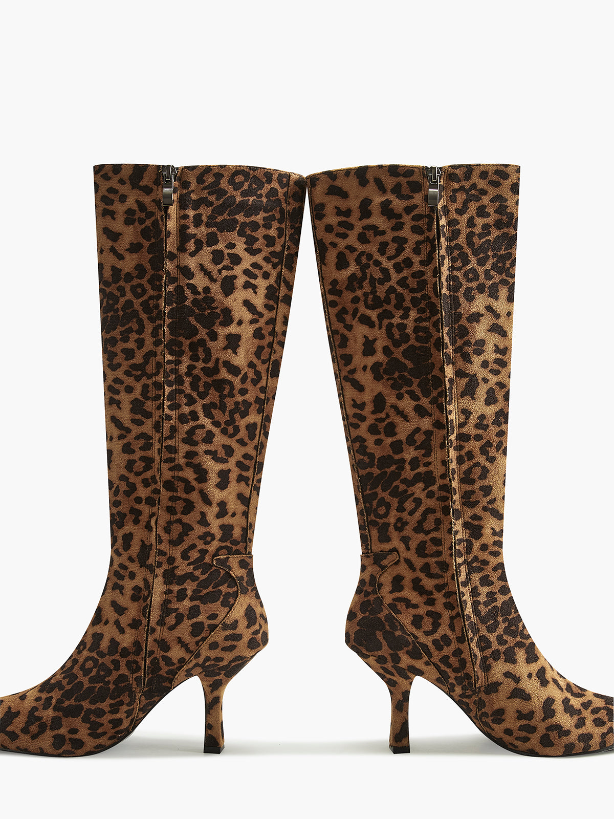 WW | Leopard Print Ankle Boots for Women with Pointed Toe and Mid-Height Heel – Stylish and Comfortable