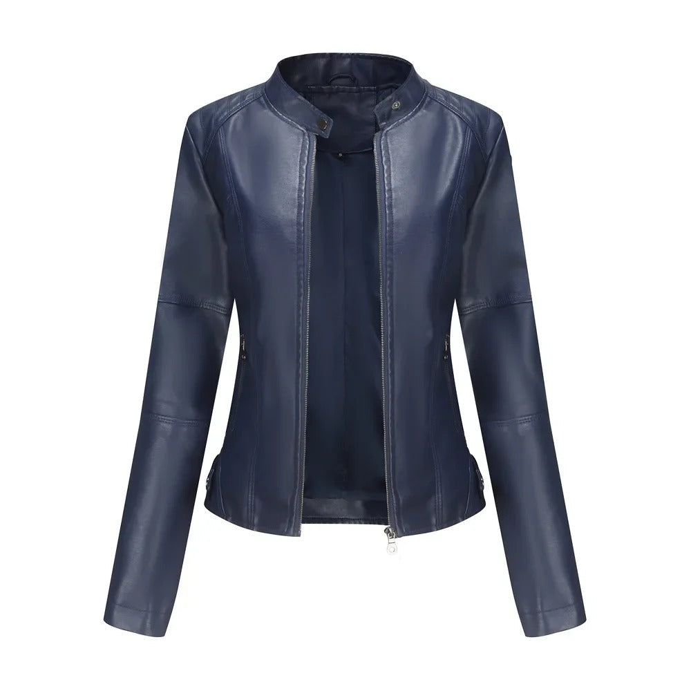 WW | Slim Fit Reißverschluss Kunstlederjacke Damenjacke