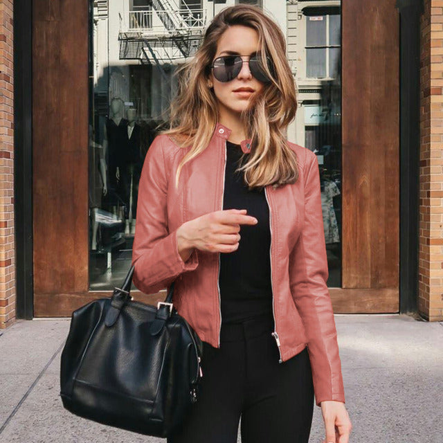 WW | Slim Fit Zip up Bikerjacke Damenjacke