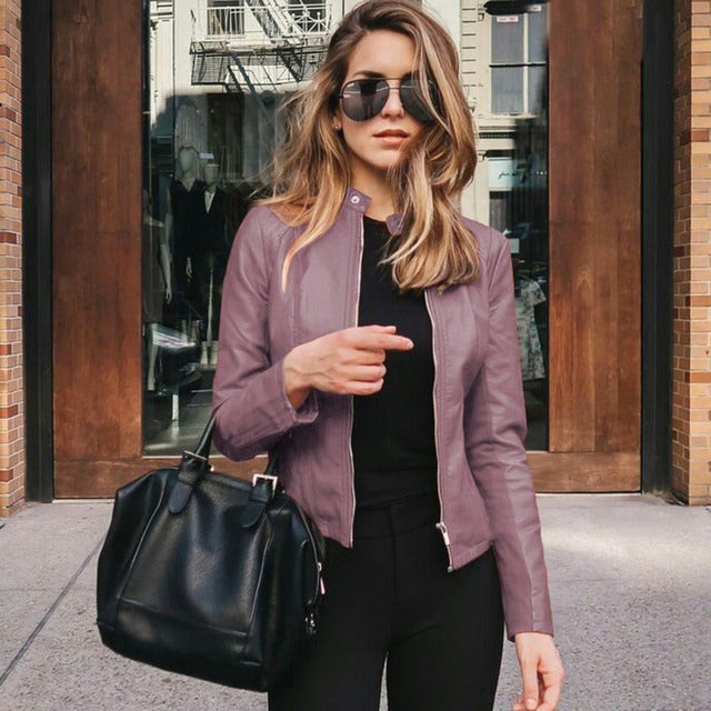 WW | Slim Fit Zip up Bikerjacke Damenjacke