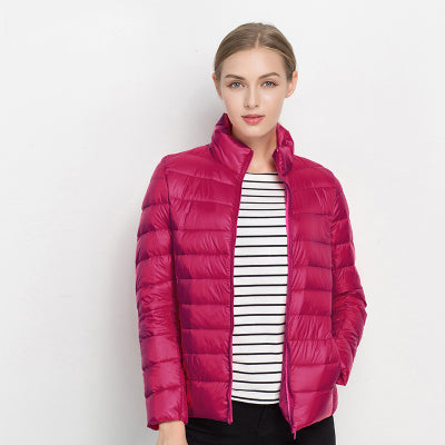 WW | Damen Leichtgewicht Daunenjacke mit Reißverschluss und Stehkragen