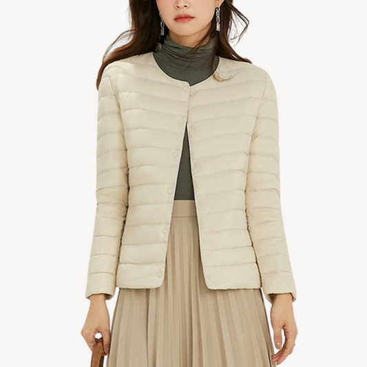 WW | Damen Leichte Winterjacke mit Knopfverschluss und Tailliertem Schnitt