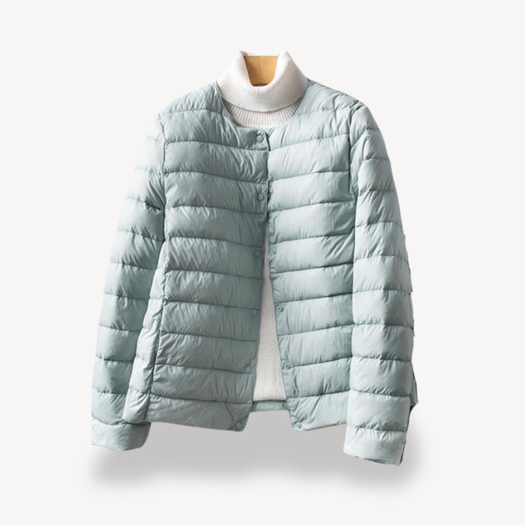 WW | Damen Leichte Winterjacke mit Knopfverschluss und Tailliertem Schnitt