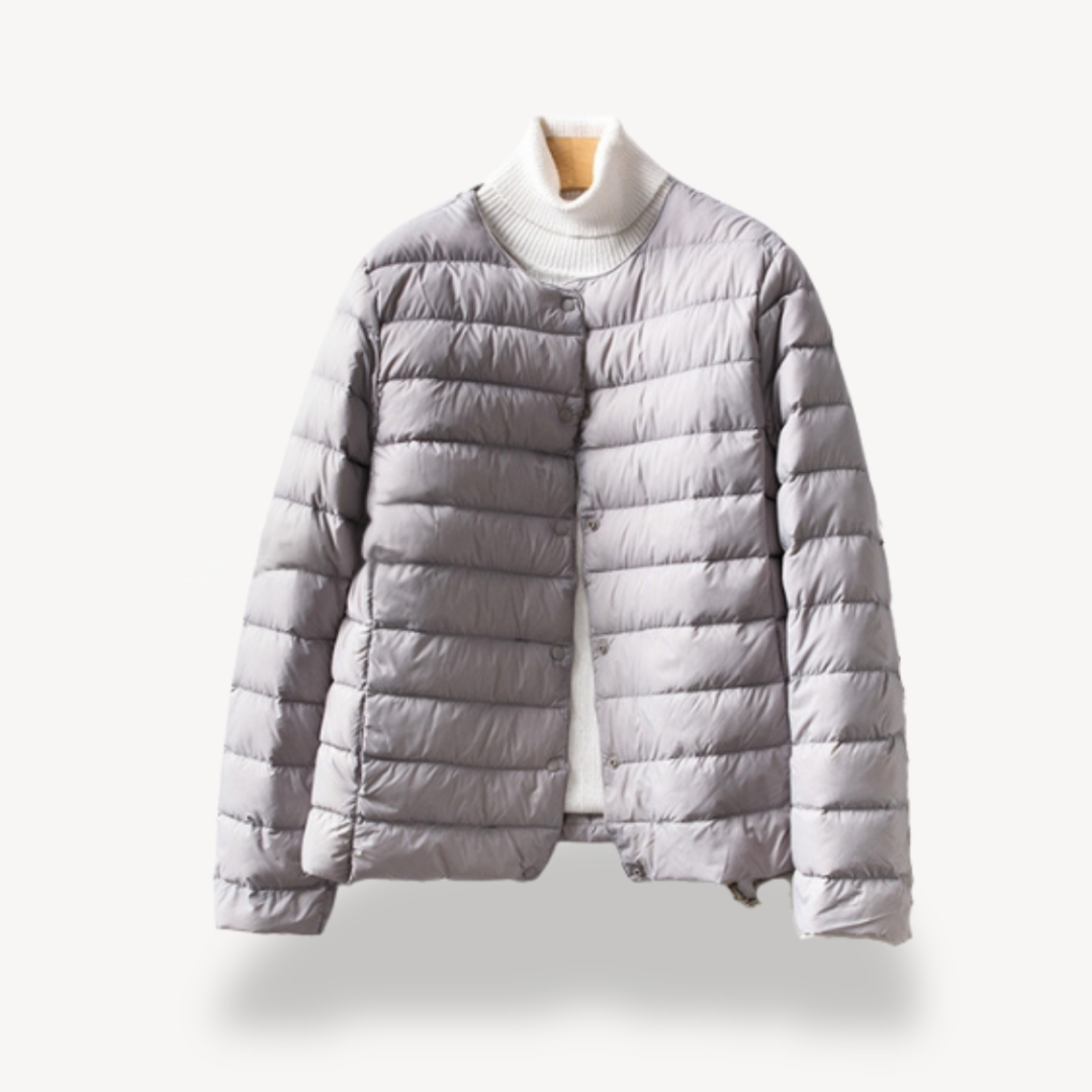 WW | Damen Leichte Winterjacke mit Knopfverschluss und Tailliertem Schnitt