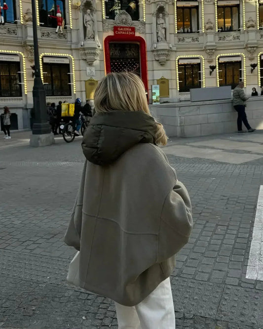WW | Damen Kurze Winterjacke mit Hohem Kragen und Langen Ärmeln