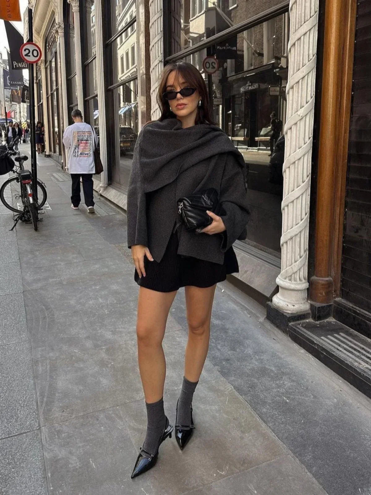 WW | Wool Blend Scarf Wrap Jacket