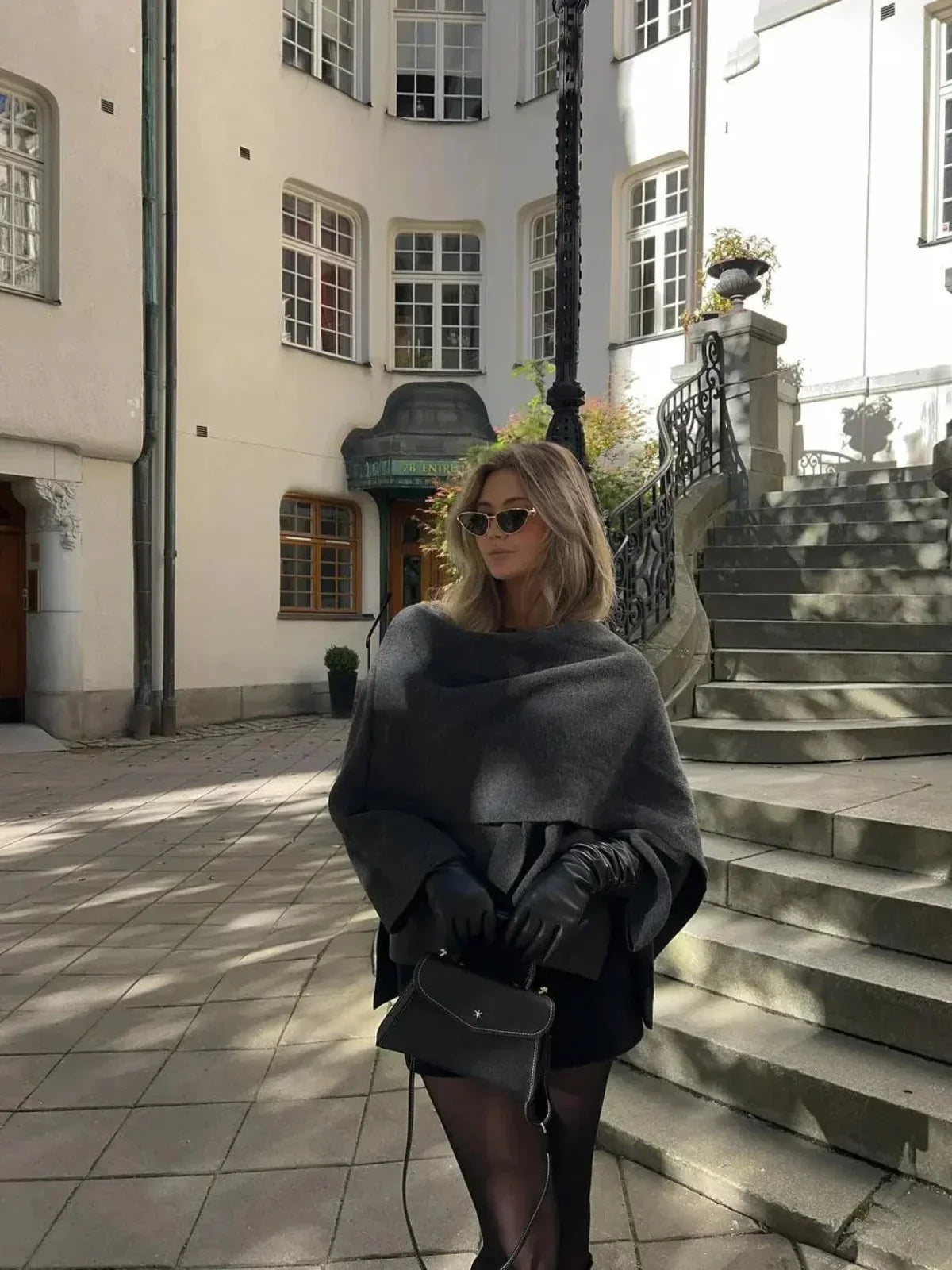 WW | Wool Blend Scarf Wrap Jacket