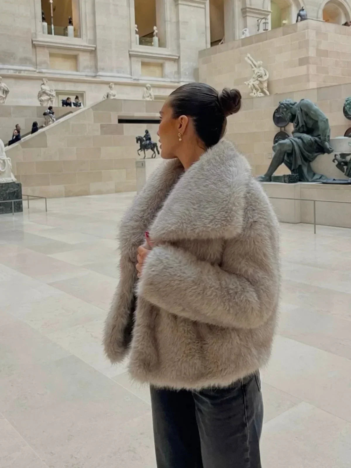 WW | Sheepskin Faux Fur Open-Front Jacket