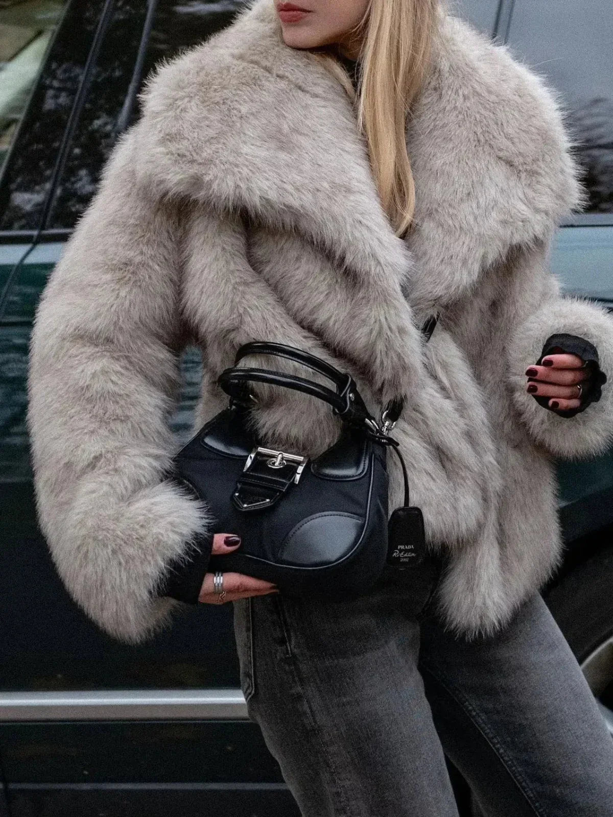 WW | Sheepskin Faux Fur Open-Front Jacket