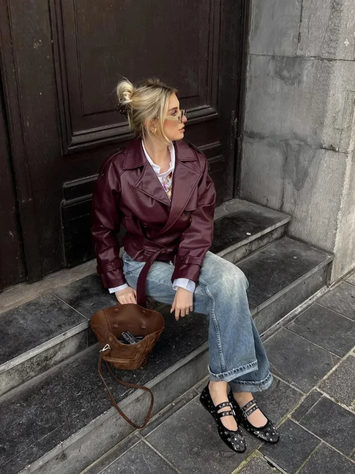 WW | Inspired Faux Leather Aviator Jacket