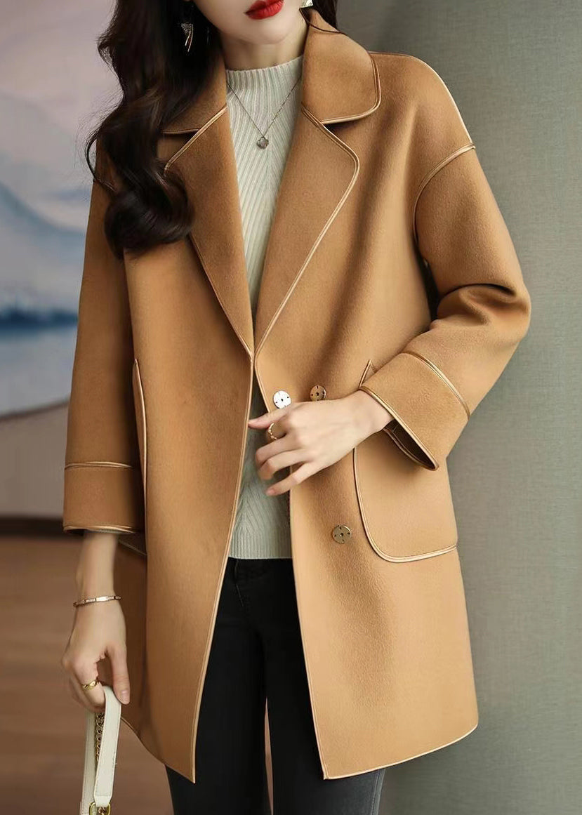 WW | Camel Wool Trench Coats Lapel Oversize