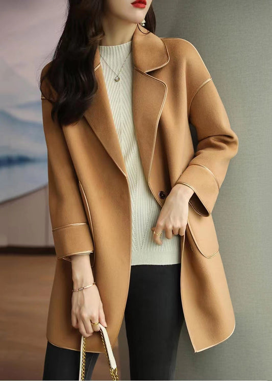 WW | Camel Wool Trench Coats Lapel Oversize