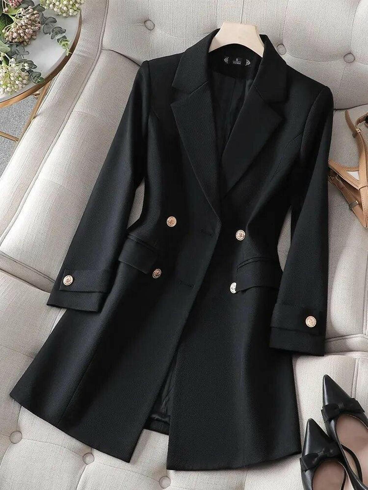 WW | Leichter Doppelt Gefütterter Blazer Mantel Für Frauen