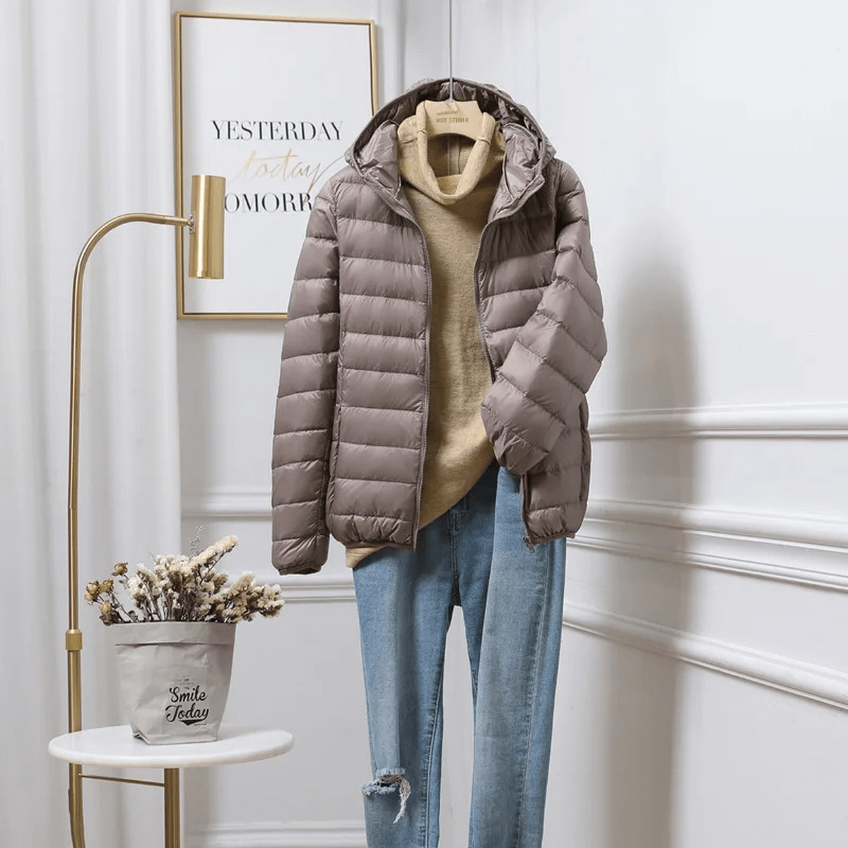 WW | Leichte Gesteppte Kapuzenlose Pufferjacke