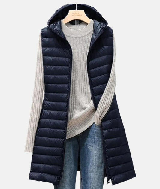 WW | Leichtgewicht Gesteppter Slim Fit Langer Mantel