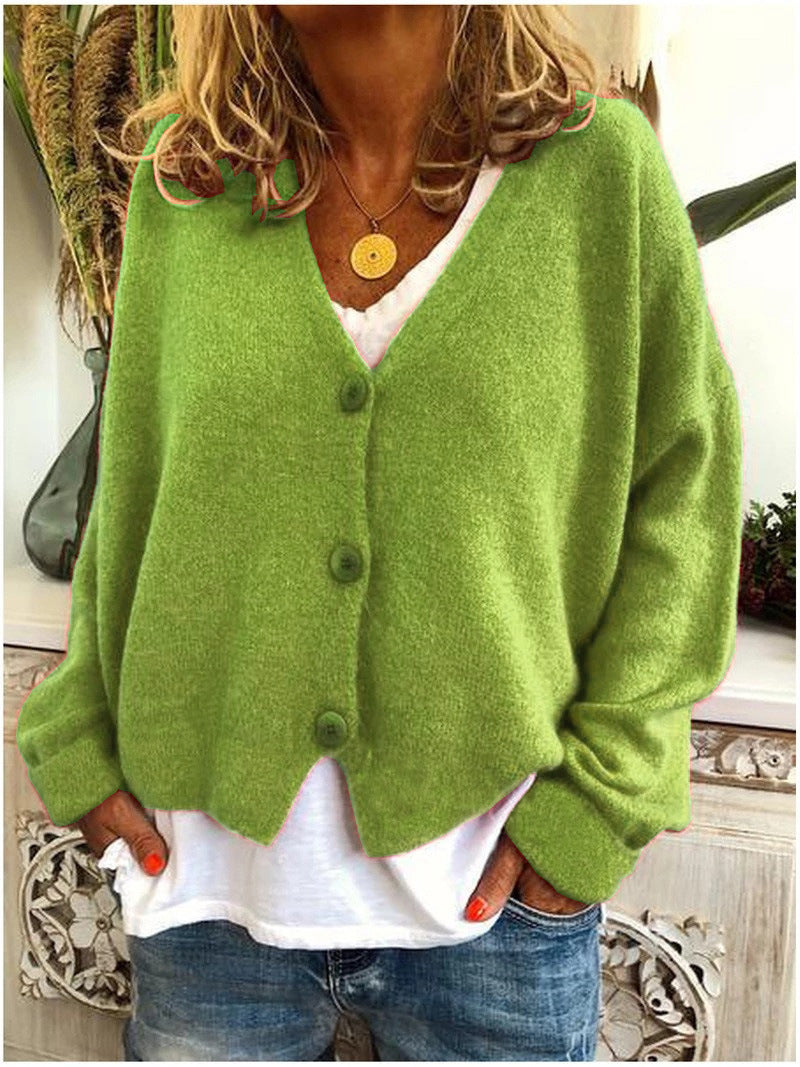 WW | Comfortable V-Neck Button Cardigan Stylish & Warm