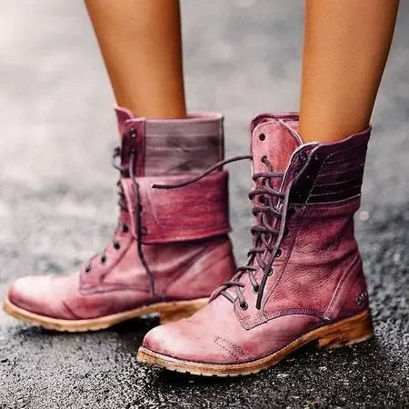 WW | Stylische Damen Leder Stiefeletten
