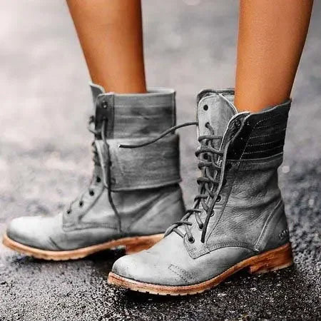 WW | Stylische Damen Leder Stiefeletten