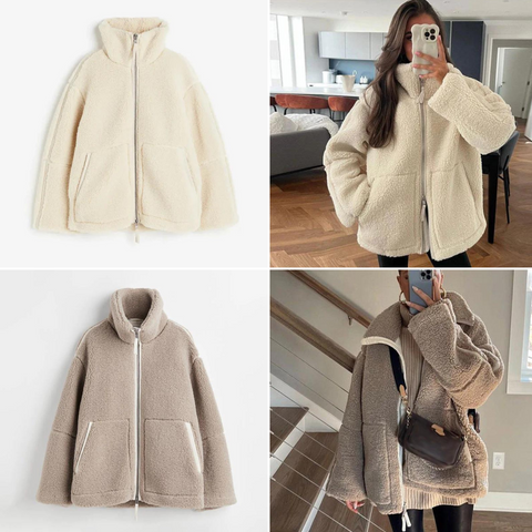 WW | Oversized Sherpa Fleece Jacket Ultra Soft & Stylish