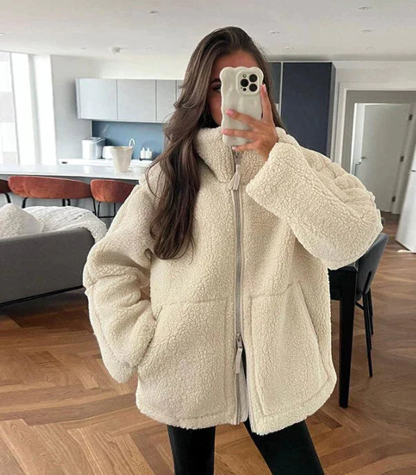 WW | Oversized Sherpa Fleece Jacket Ultra Soft & Stylish