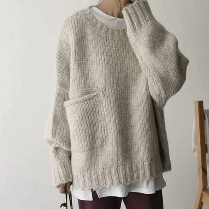 WW | Stilvoller Oversized Pocket Pullover für den Winter