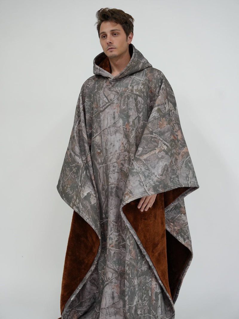 WW | Luxurious Hooded Fleece Poncho for Ultimate Comfort
