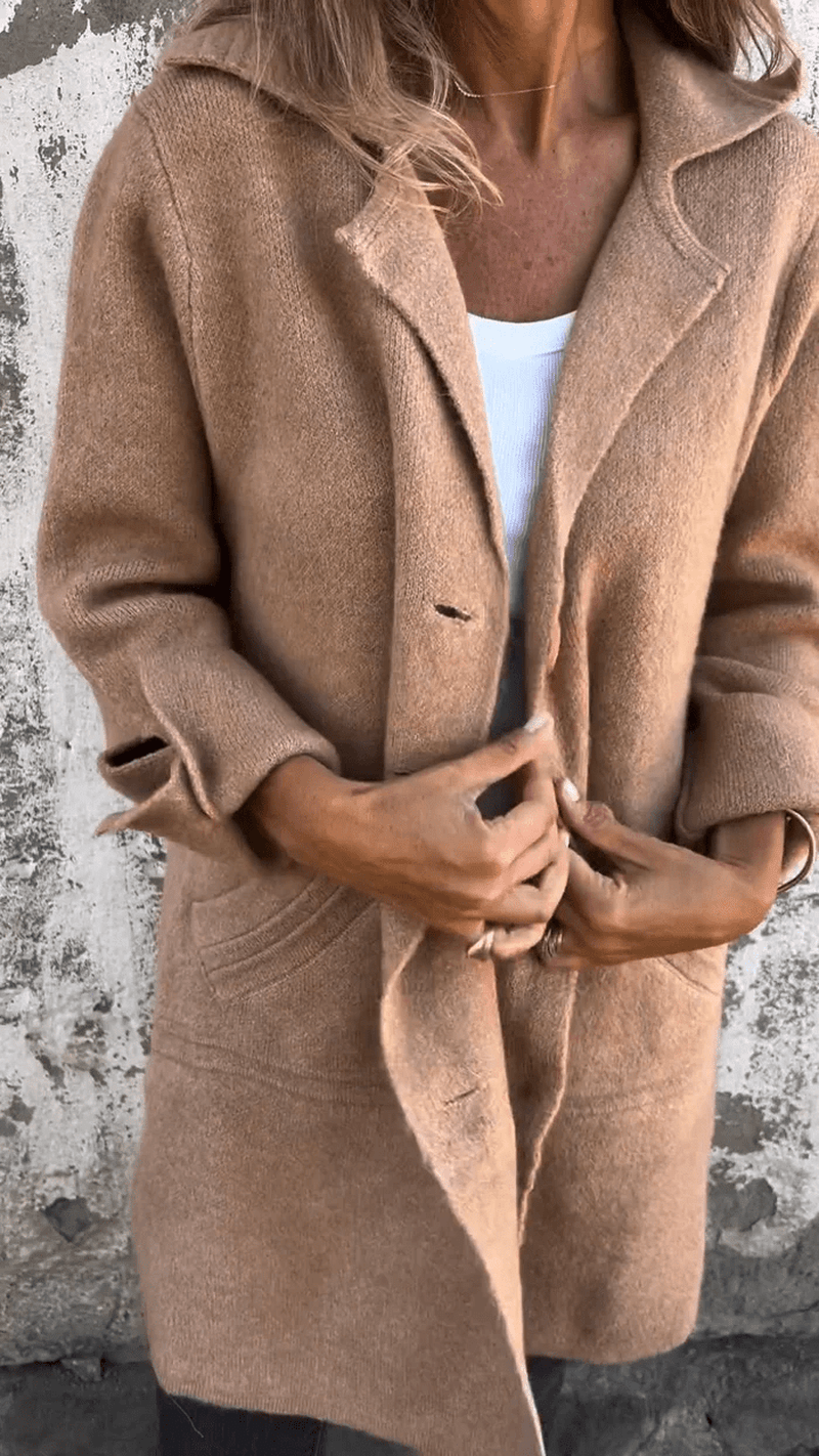 WW | Casual Long Coat with Lapels for Stylish Layering
