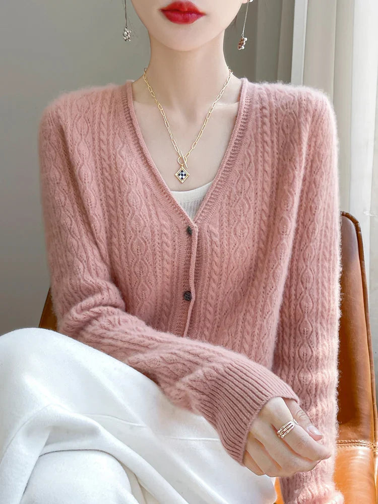 WW | Women's Cashmere & Merino V-Neck Cardigan