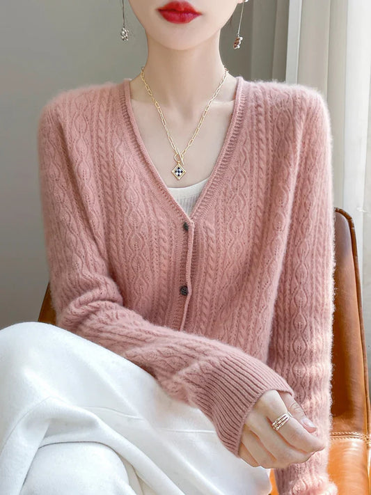 WW | Damen Cashmere & Merino V-Ausschnitt Cardigan