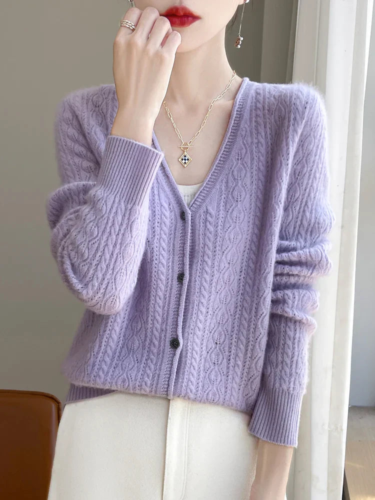 WW | Women's Cashmere & Merino V-Neck Cardigan