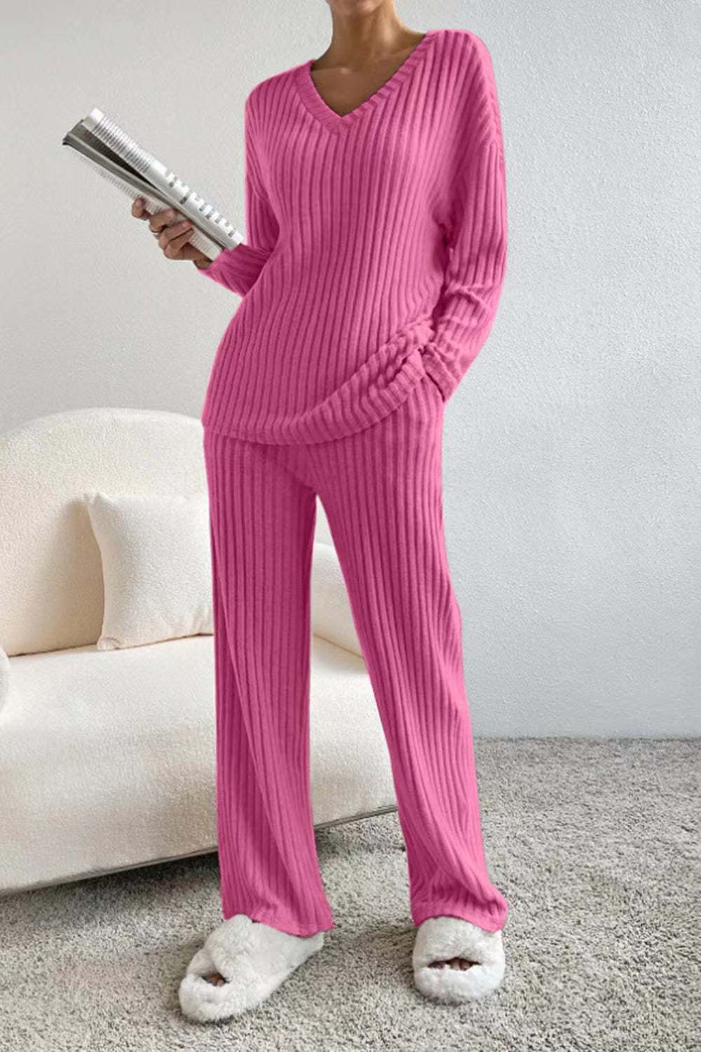 WW | Ribbed Knit Lounge Set Cozy, Stylish & Versatile