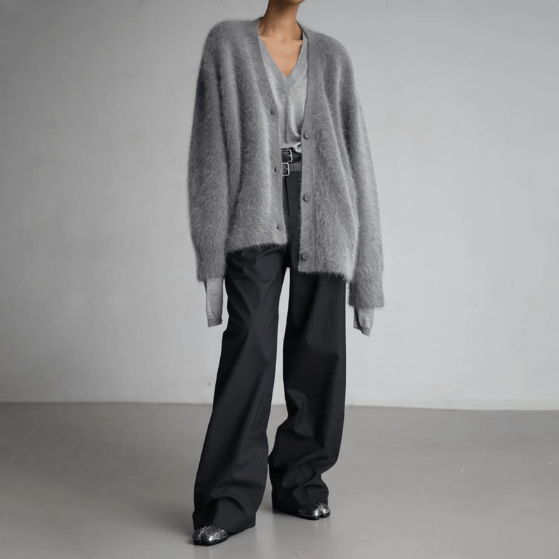 WW | Luxurious Cashmere Couture Cardigan with Fur Lining