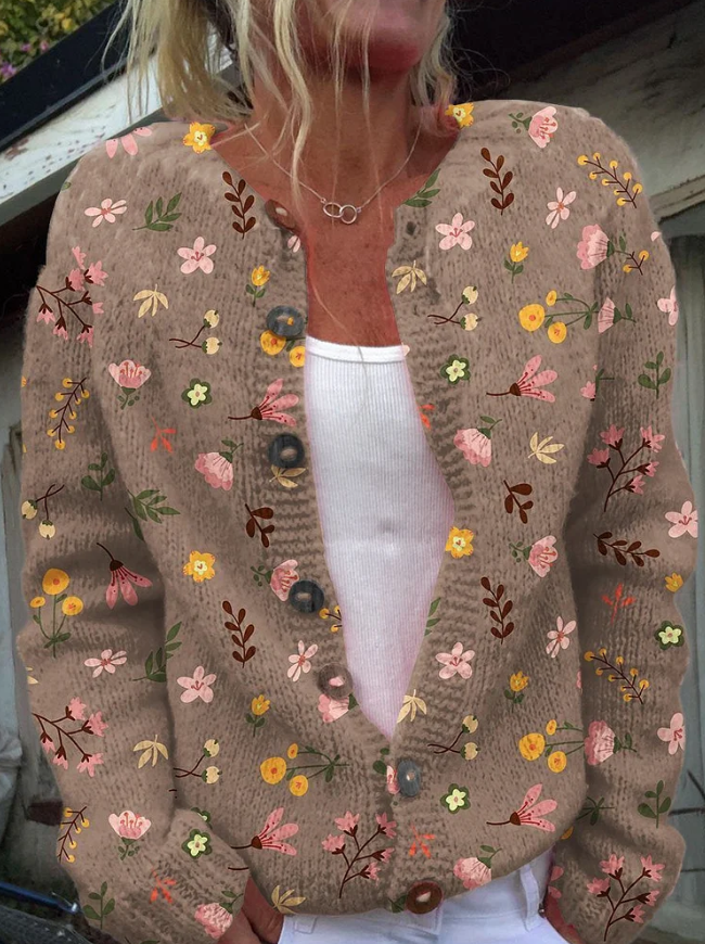 WW | Floral Knit Cardigan Elegant & Cozy Women's Sweater