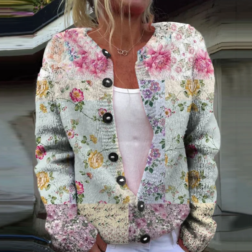WW | Floral Knit Cardigan Elegant & Cozy Women's Sweater