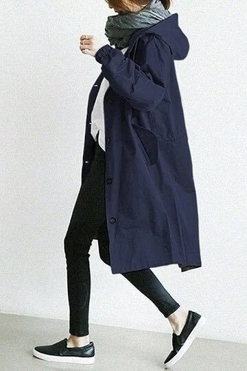 WW | Elegant All-Season Solid Color Trench Coat
