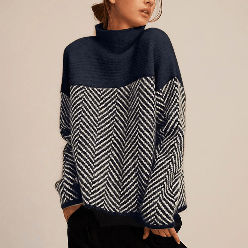 WW | Cozy Cashmere Sweater with Elegant Herringbone Pattern