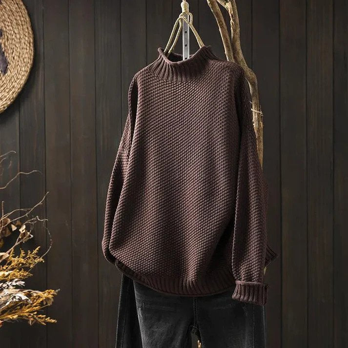 WW | Women's Cozy Knitted Roll-Neck Sweater Stylish & Warm