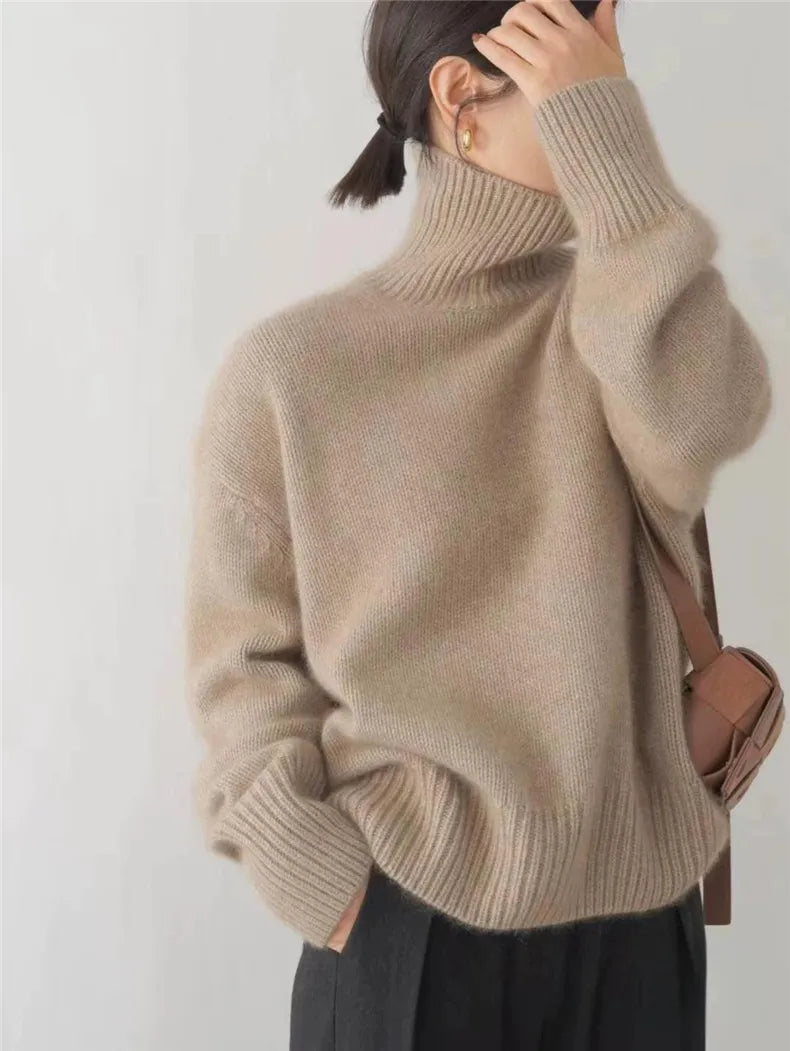 WW | knitted turtleneck sweater warm
