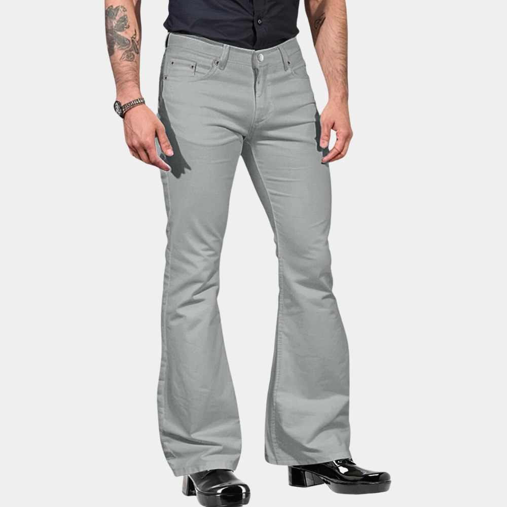 WW | Flared Jeans - Flared Fit in Olive Green in 70s Retro Style